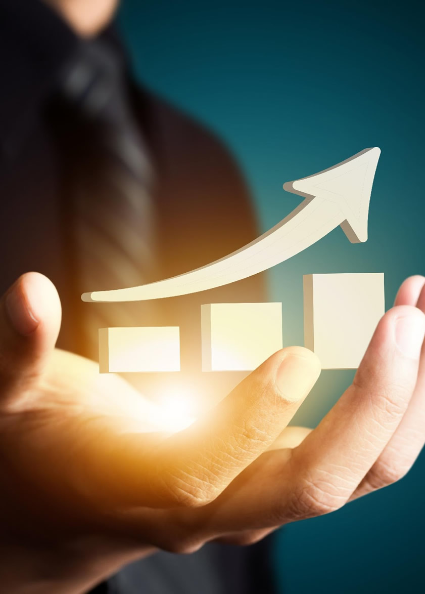 Two hands holding a glowing, abstract shape representing service.